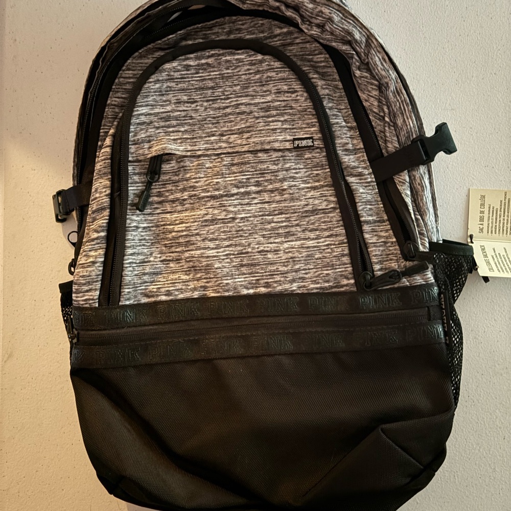 PINK Victoria's Secret Backpack in Black and Gray